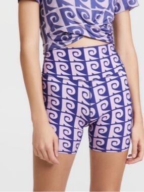 RHODE NWT Naomi Bike Shorts Orchid Monogram Repeat Print Size XS